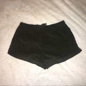 Dark green corduroy shorts